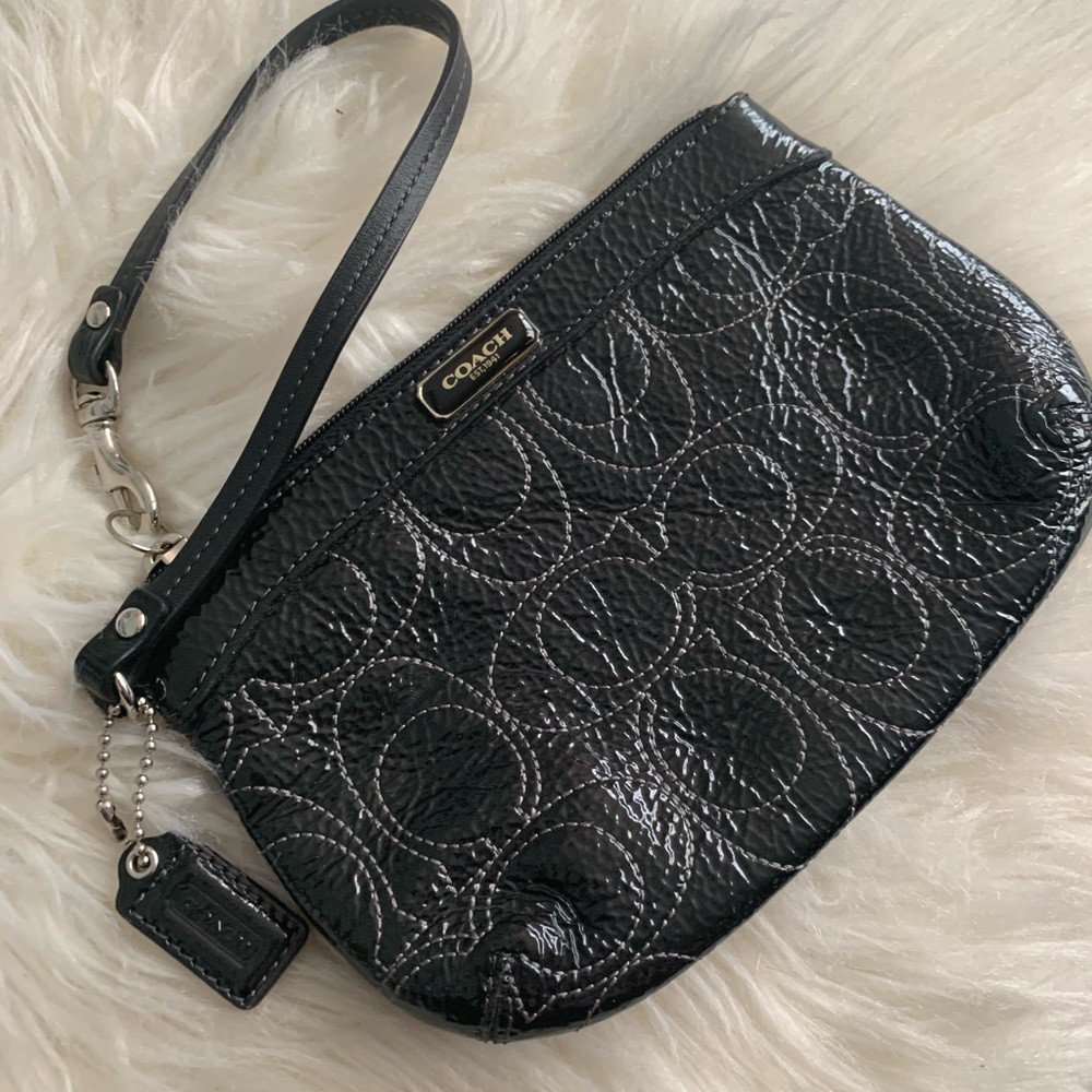 Coach Wristlet Black Patent Leather